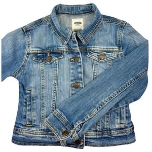 Old Navy‎ Girls Denim Jean Jacket Medium Wash Classic Trucker Style Size M (8)
